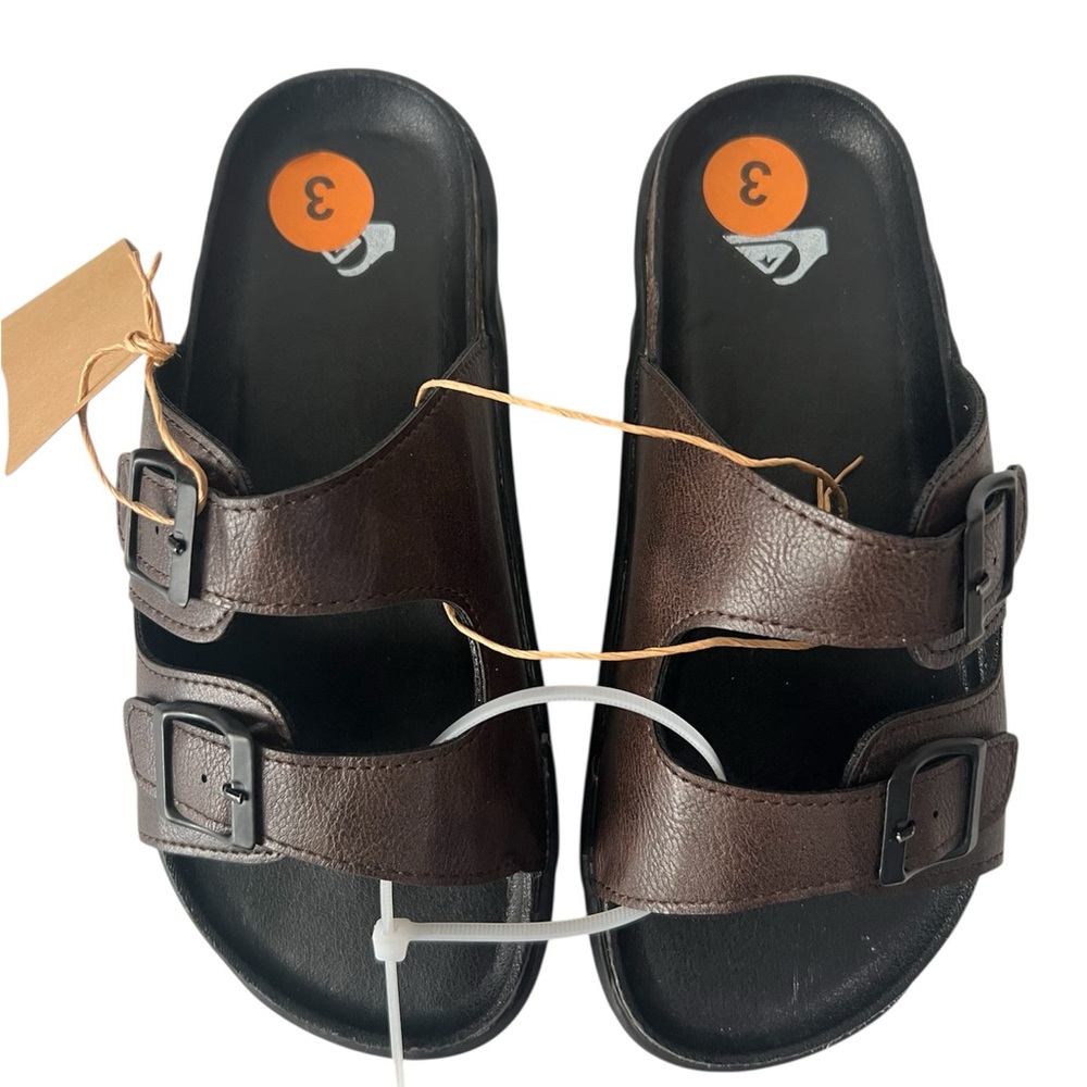 Quick Silver Kid’s BrownTextured‎ Sandals with Buckle Strap, Size 3, NWOT